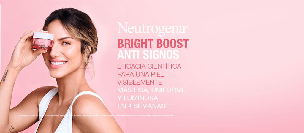 Neutrogena bright boost anti signos eficacia científica para una piel visiblemente más lisa, unifome y luminosa en 4 semanas 
