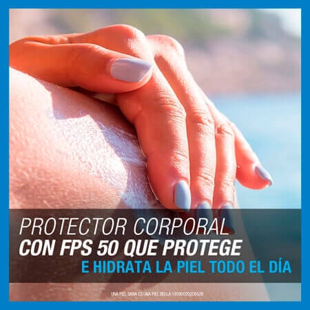 Protector corporal con fps 50 que protege e hidrata la piel todo el día